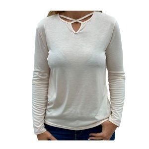 Blusa dama de algodón manga larga