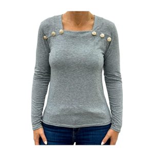 Blusa dama de algodón manga larga