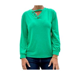 Blusa dama de algodón manga larga