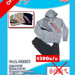 Conjunto varón de felpa
