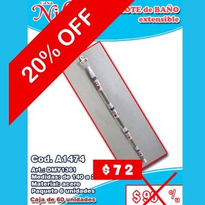Barrote de baño extensible