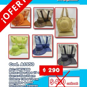 Bolso playa set 3 piezas