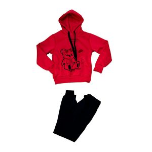 Conjunto de niña satinado con felpa