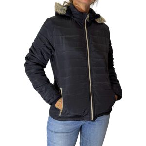 Campera Mujer con Capucha y Piel