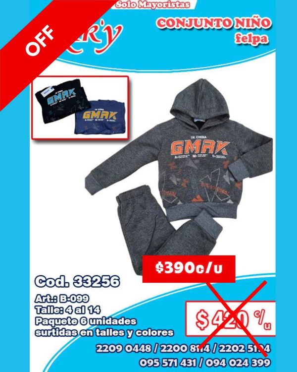 Conjunto varón de felpa