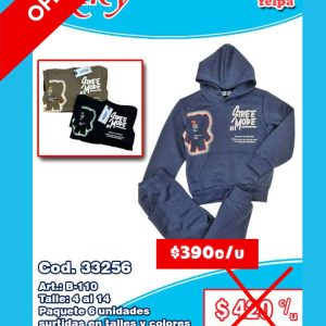 Conjunto varón de felpa