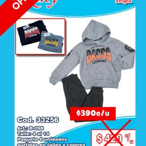 Conjunto varón de felpa