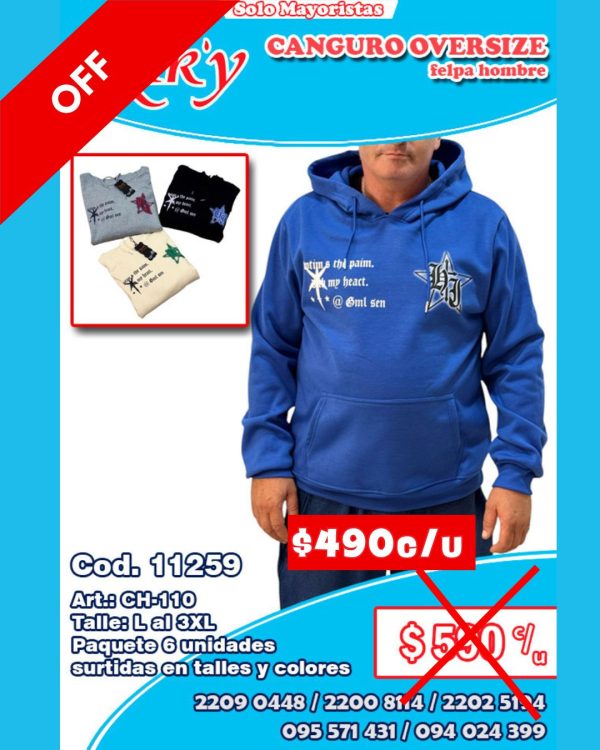 Canguro oversize con felpa