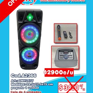 Parlantes con micrófono y control