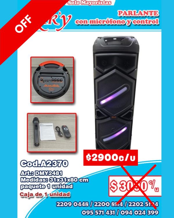 Parlantes con micrófono y control