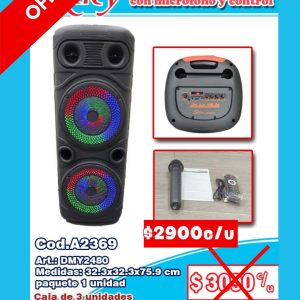 Parlantes con micrófono y control