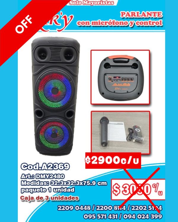 Parlantes con micrófono y control