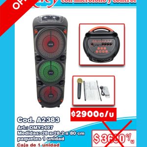 Parlantes con micrófono y control