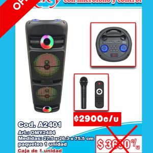 Parlantes con micrófono y control