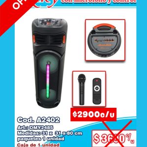 Parlantes con micrófono y control