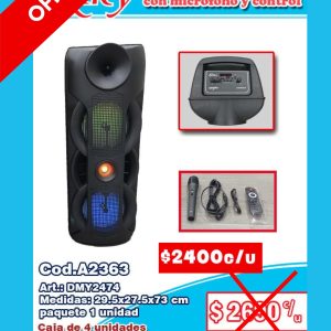Parlantes con micrófono y control