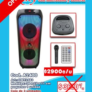 Parlantes con micrófono y control