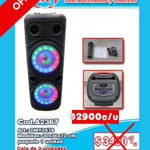 Parlantes con micrófono y control