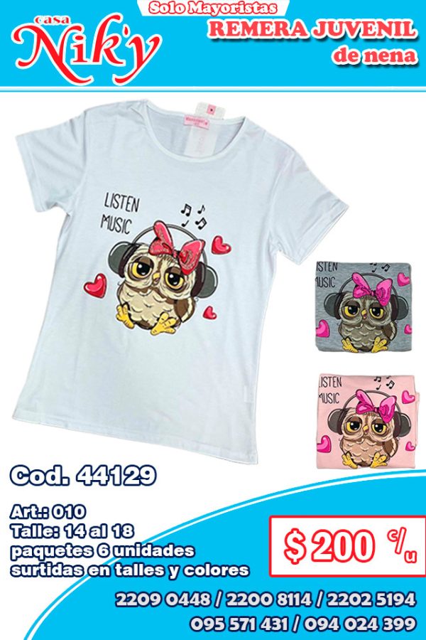 Remera Juvenil de nena