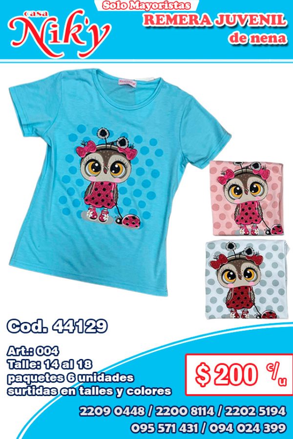 Remera Juvenil de nena