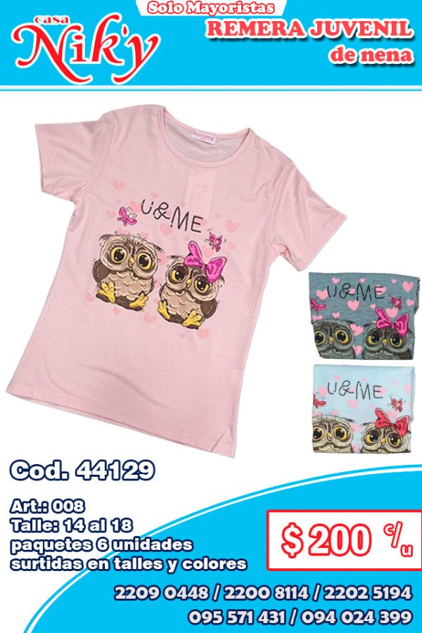 Remera Juvenil de nena