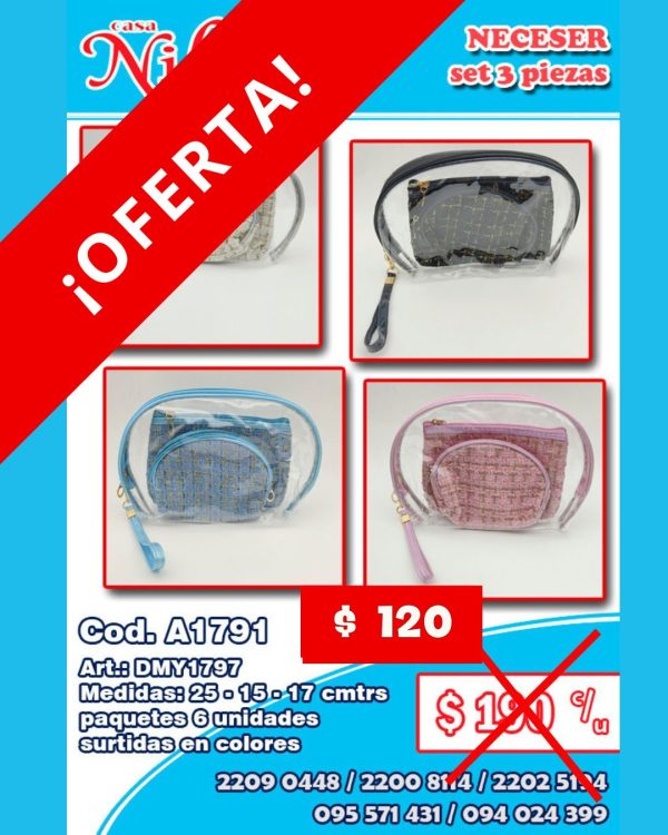 Neceser set 3 piezas