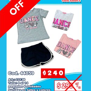 Conjunto de niña con short