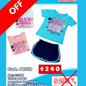 Conjunto de niña con short
