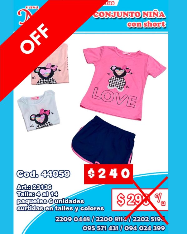 Conjunto de niña con short
