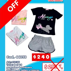 Conjunto de niña con short