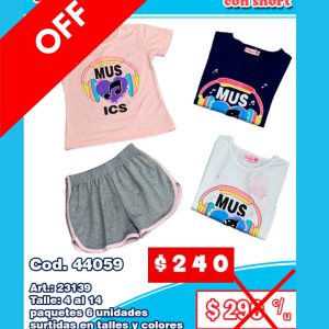 Conjunto de niña con short