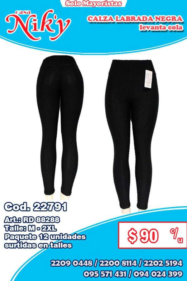 Calza Labrada Negra - Levanta Cola