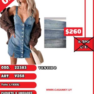 Vestido licra imitacion jean dibujado (NO JEAN)