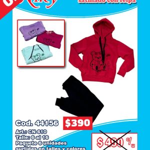 Conjunto de niña satinado con felpa