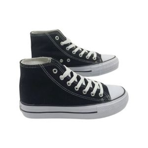 Bota lona Dama con Plataforma Negras